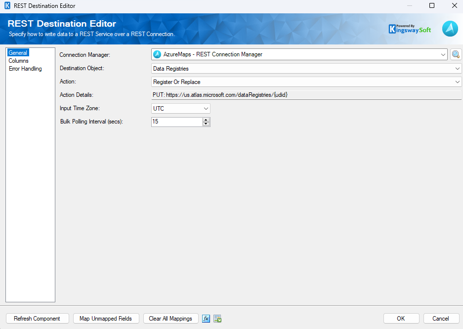 SSIS REST AzureMaps Destination
